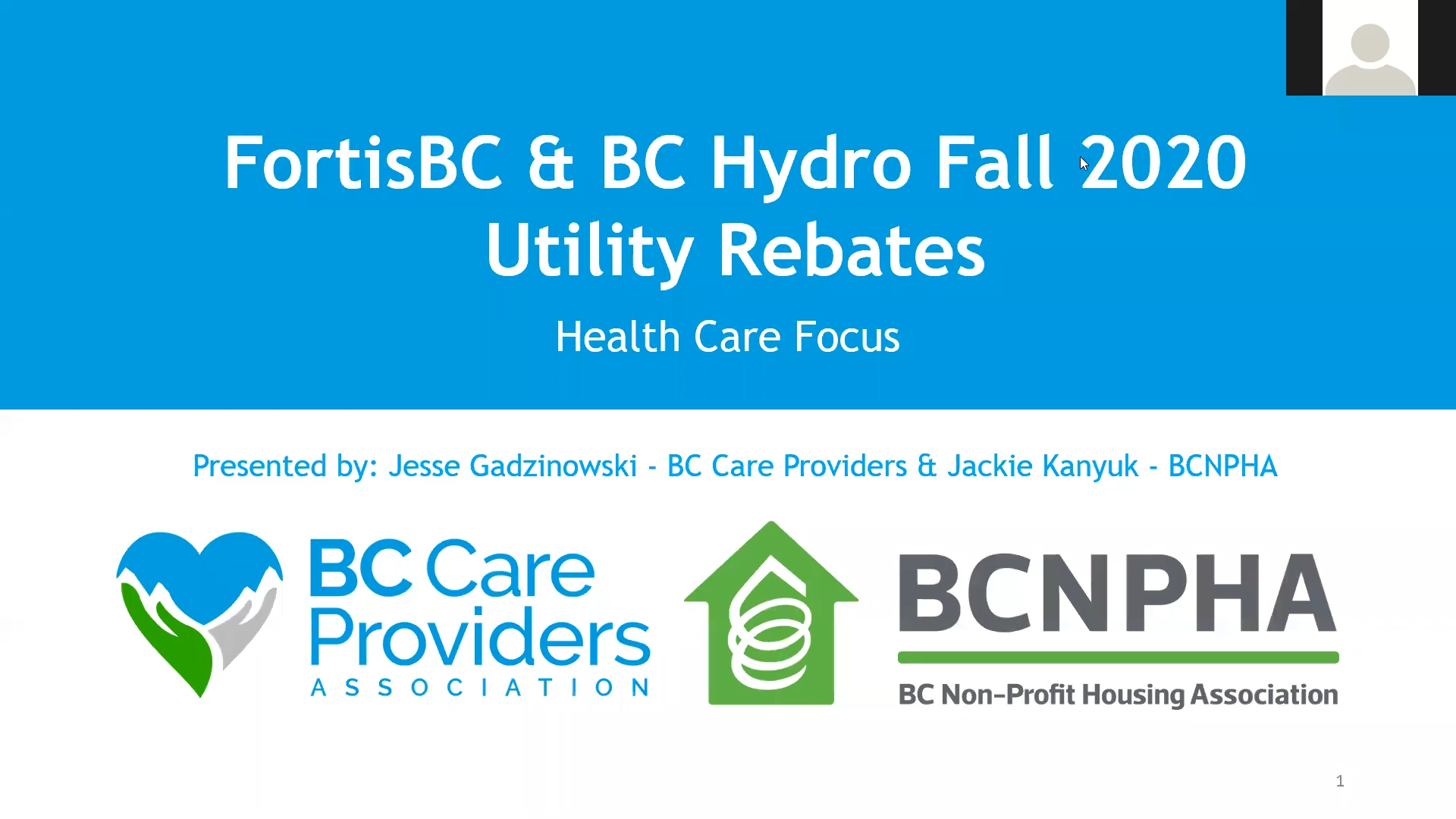 FortisBC And BC Hydro Fall 2020 Utility Rebates Non Profit Housing Education Event BC Non
