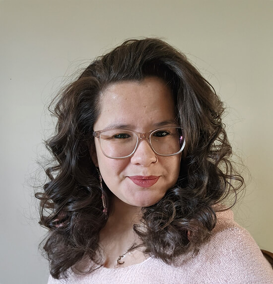 A portrait of Mae Chevrier.