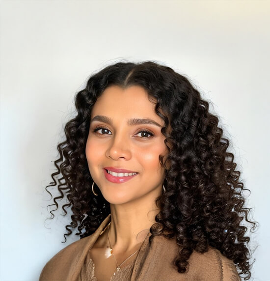 A portrait of Mozhdeh Bertina.