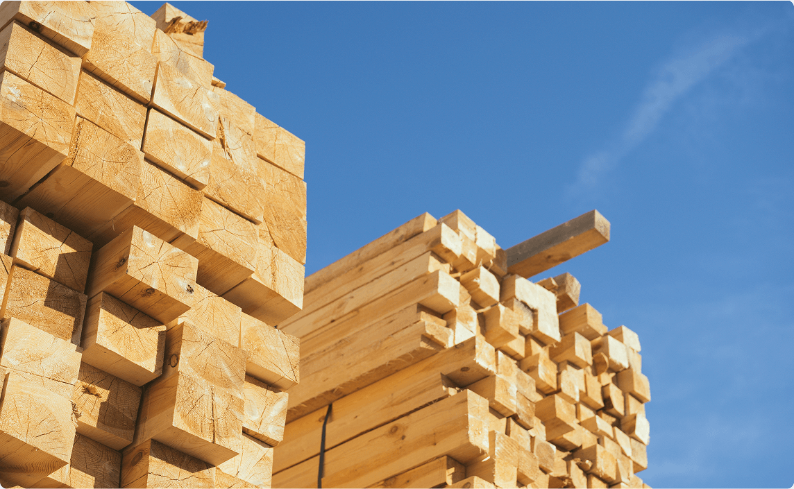 A stack of lumber.