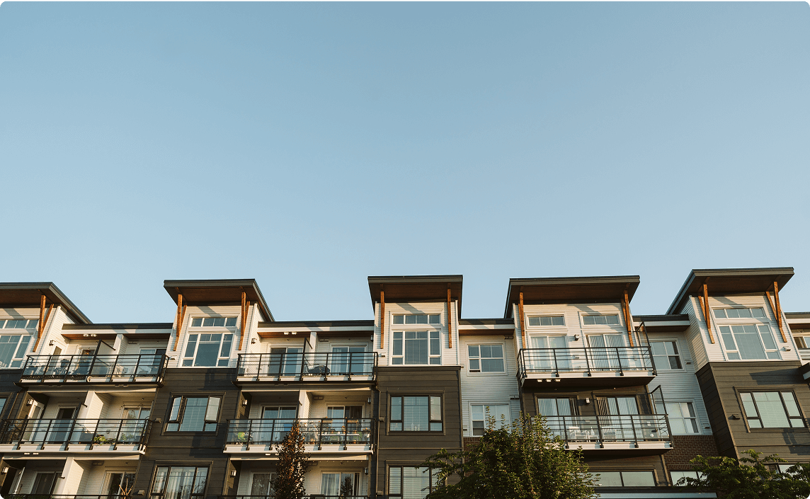 A row of social housing units.