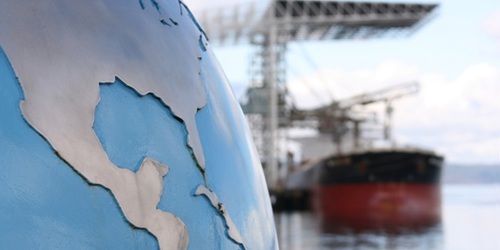 World globe up close